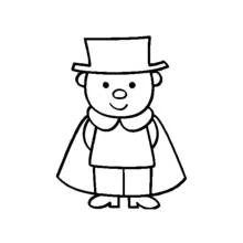 Disegno Mago con cilindro e mantello da colorare Disegno Mago con cilindro e mantello da colorare
