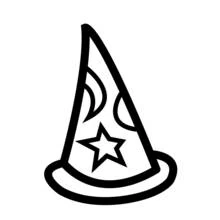 Disegno Cappello a punta da mago con una stella da colorare Disegno Cappello a punta da mago con una stella da colorare