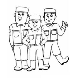 Disegno Tre militari in piedi insieme da colorare Disegno Tre militari in piedi insieme da colorare