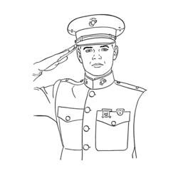 Disegno Militare che saluta in uniforme da parata da colorare Disegno Militare che saluta in uniforme da parata da colorare