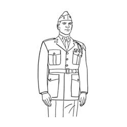 Disegno Ufficiale di marina in piedi in uniforme da colorare Disegno Ufficiale di marina in piedi in uniforme da colorare