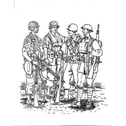 Disegno Quattro militari in conversazione da colorare Disegno Quattro militari in conversazione da colorare