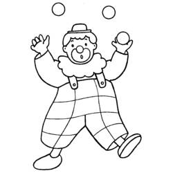 Disegno Pagliaccio che fa giocoleria con le palline da colorare