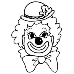 Disegno Pagliaccio sorridente con cappello e farfallino da colorare