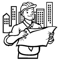 Disegno Tuttofare che osserva una planimetria da colorare Disegno Tuttofare che osserva una planimetria da colorare