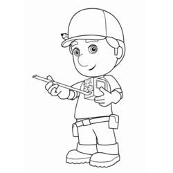 Disegno Tuttofare con un righello in mano da colorare Disegno Tuttofare con un righello in mano da colorare