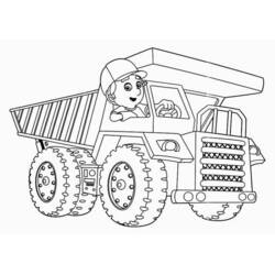 Disegno Tuttofare alla guida di un grande camion a cassone da colorare Disegno Tuttofare alla guida di un grande camion a cassone da colorare