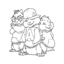 Disegno Alvin e the Chipmunks in posa insieme da colorare