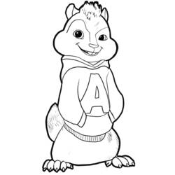 Disegno Alvin sorridente con la felpa da colorare