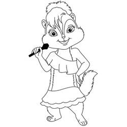 Disegno Chipette che canta con il microfono da colorare