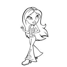 Disegno Yasmin in posa con un look alla moda da colorare