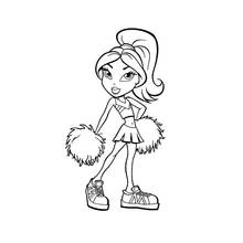 Disegno Bratz in costume da cheerleader da colorare