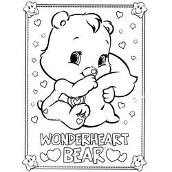 Disegno Wonderheart Bear con un piccolo cuore in mano da colorare