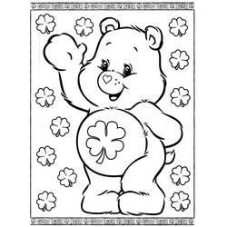 Disegno Care Bears orsetto della fortuna che saluta da colorare