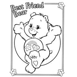 Disegno Care Bears orsetto che saluta felice da colorare