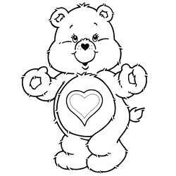 Disegno Care Bear con un cuore sulla pancia da colorare