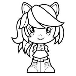 Disegno Rainbow Dash chibi Equestria Girls da colorare