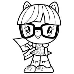 Disegno Twilight Sparkle con occhiali e sciarpa da colorare