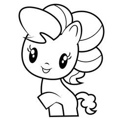 Disegno Pinkie Pie sorridente con criniera riccia da colorare