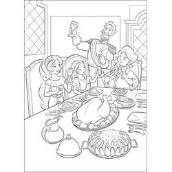 Disegno Elena di Avalor durante un banchetto familiare da colorare