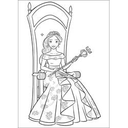 Disegno Elena di Avalor seduta sul suo trono da colorare