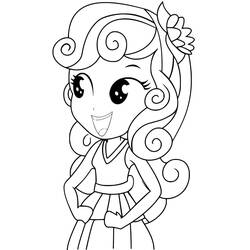 Disegno Equestria Girls dai capelli ricci da colorare