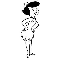 Disegno Wilma dei Flintstones in piedi con le mani sui fianchi da colorare