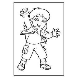 Disegno Diego che saluta con entrambe le mani da colorare