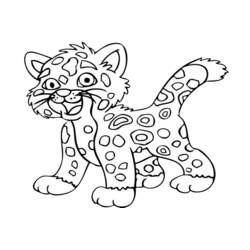 Disegno Baby Jaguar che cammina sorridendo da colorare