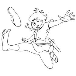 Disegno Esteban che salta perdendo la scarpa da colorare