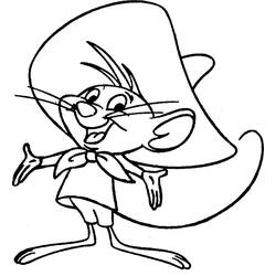 Disegno Speedy Gonzales con il suo grande sombrero da colorare