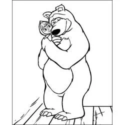 Disegno Masha e the Bear si abbracciano forte da colorare Disegno Masha e the Bear si abbracciano forte da colorare