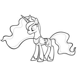 Disegno My Little Pony principessa alicorno in posa elegante da colorare