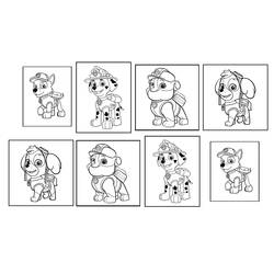 Disegno Paw Patrol cuccioli in uniforme da colorare