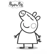 Disegno Peppa Pig in piedi sorridente da colorare
