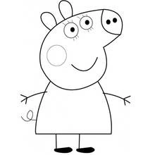 Disegno Peppa Pig sorridente con le braccia aperte da colorare