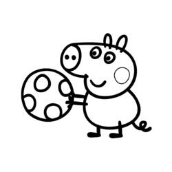 Disegno Peppa Pig gioca con una palla da colorare