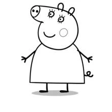 Disegno Peppa Pig in piedi e sorridente da colorare