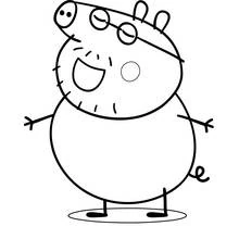 Disegno Peppa Pig in piedi che sorride da colorare