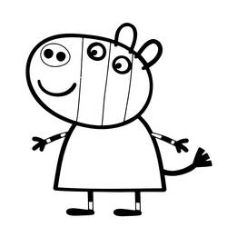 Disegno Zoe Zebra sorridente con vestito semplice da colorare