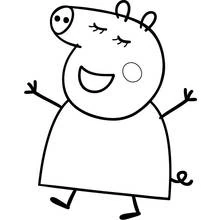 Disegno Peppa Pig che balla felice da colorare