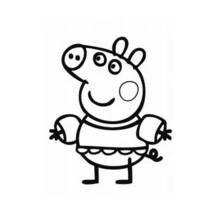 Disegno Peppa Pig in piedi che sorride da colorare