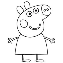 Disegno Peppa Pig sorridente a braccia aperte da colorare