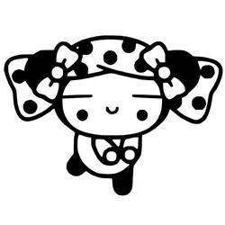 Disegno Pucca con le mani alzate da colorare