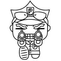 Disegno Bruce di Pucca con due pistole in mano da colorare