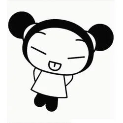 Disegno Pucca sorridente con le mani dietro la schiena da colorare