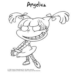 Disegno Angelica in piedi con un grande sorriso da colorare