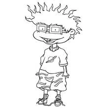 Disegno Rugrats Chuckie Finster in piedi e sorridente da colorare
