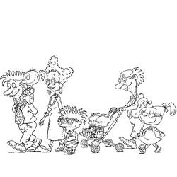 Disegno Rugrats a passeggio in famiglia da colorare