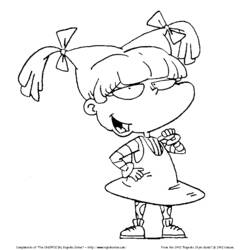 Disegno Angelica di Rugrats in posa sicura di sé da colorare